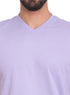 Lilac V - neck T-Shirt - Khotwh